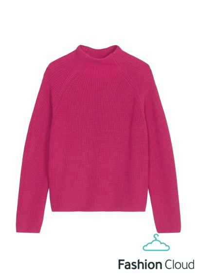 MARC O'POLO Pullover, longsleeve, stand-up coll vibrant pink