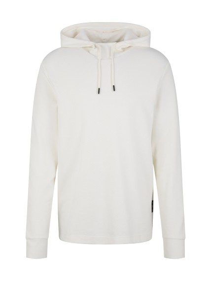 TOM TAILOR structured hoodie longsleeve WOOL WHITE