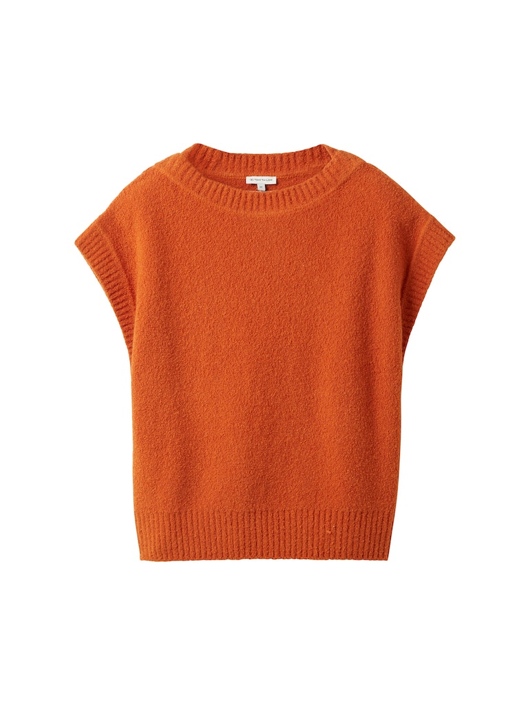 TOM TAILOR Knit vest boucle gold flame orange online kaufen
