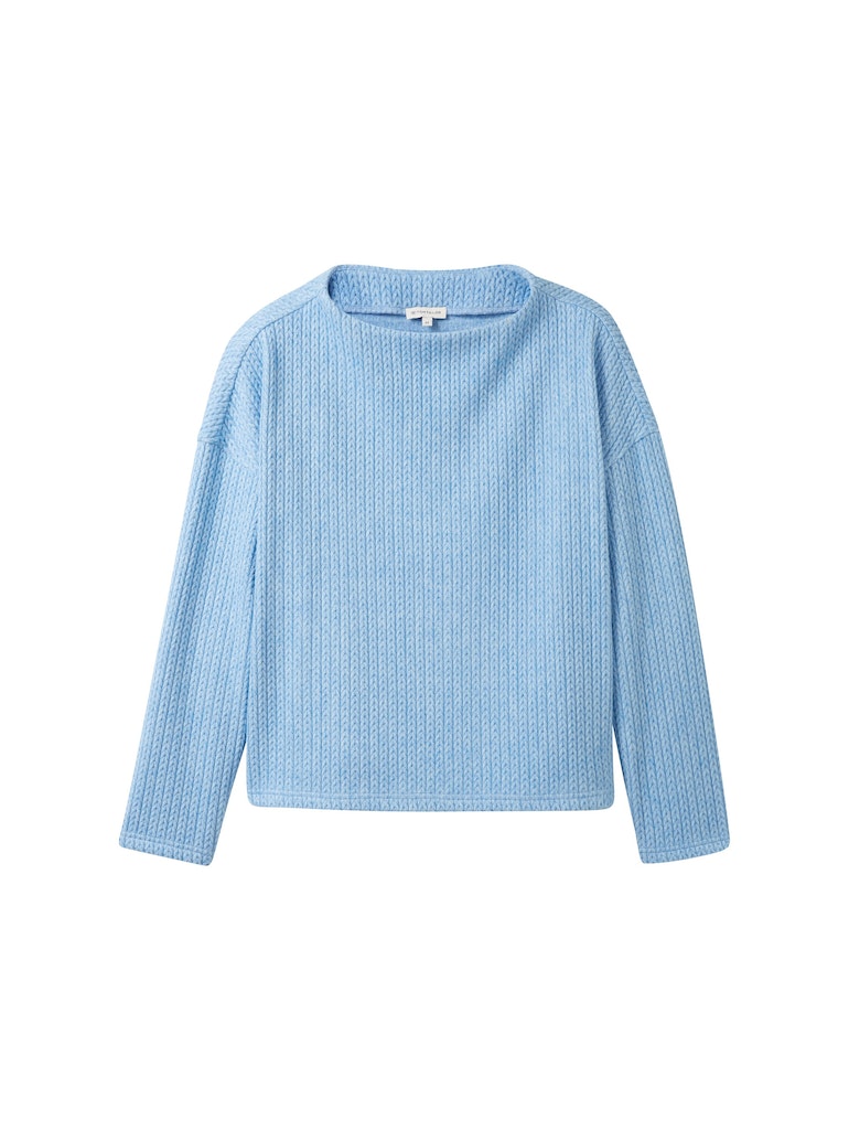 TAILOR online TOM kaufen Blue structure Clear Melange cable Sweatshirt Light