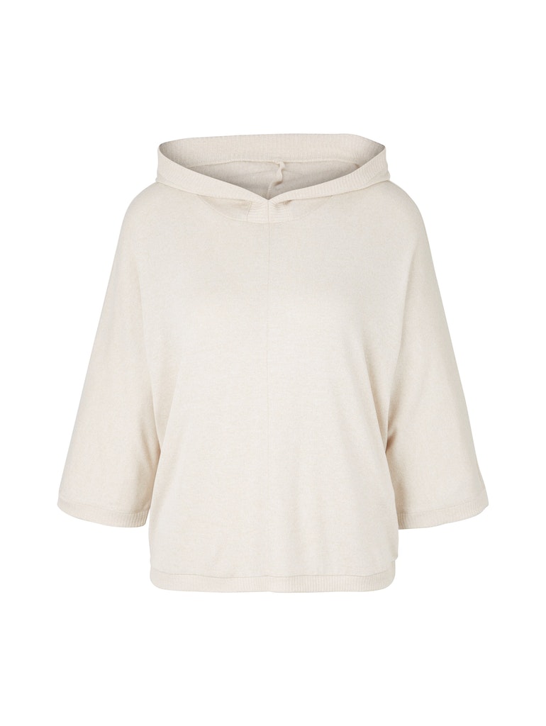 TOM TAILOR T-shirt hooded batwing beige online dusty melange kaufen