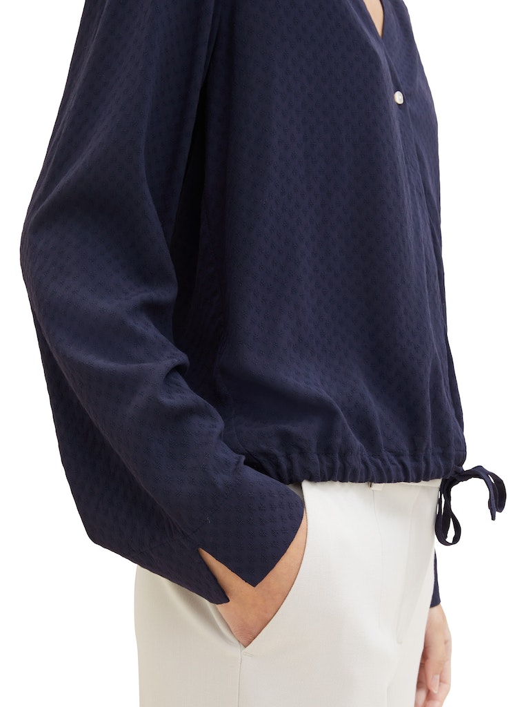 TOM TAILOR structured solid blouse SKY CAPTAIN BLUE online kaufen
