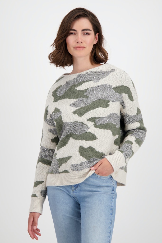 MONARI Pullover frozen green gemustert online kaufen